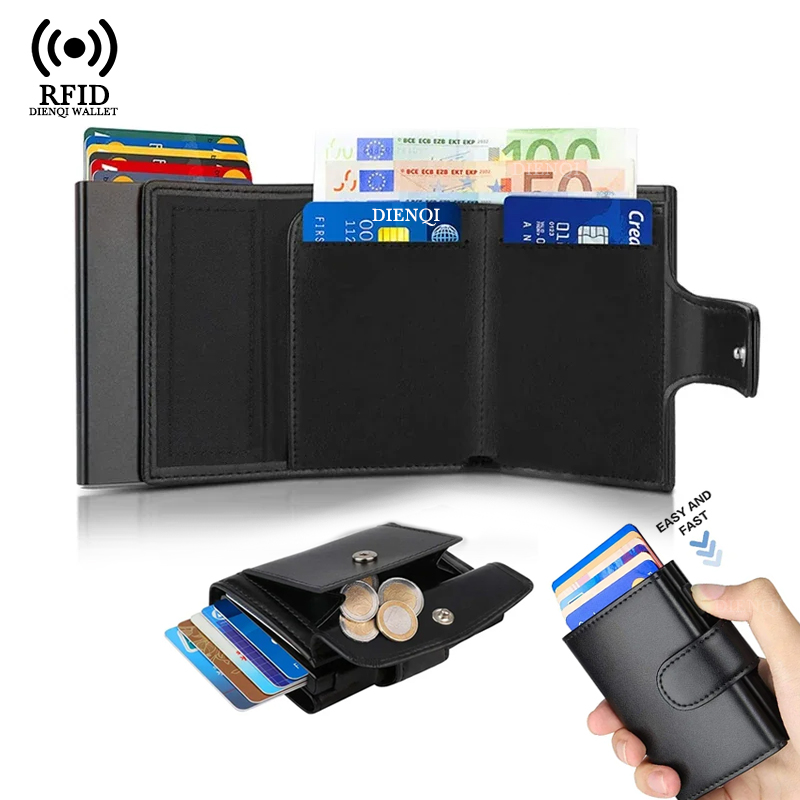 Accordion Wallet Zip - 금속 명함 케이스 RFID 신용카드 홀더