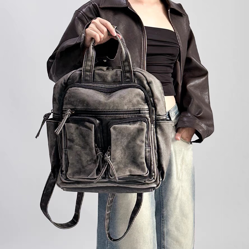 Luxury Bags Girls - 럭셔리 소프트 워시드 PU 가죽 백팩