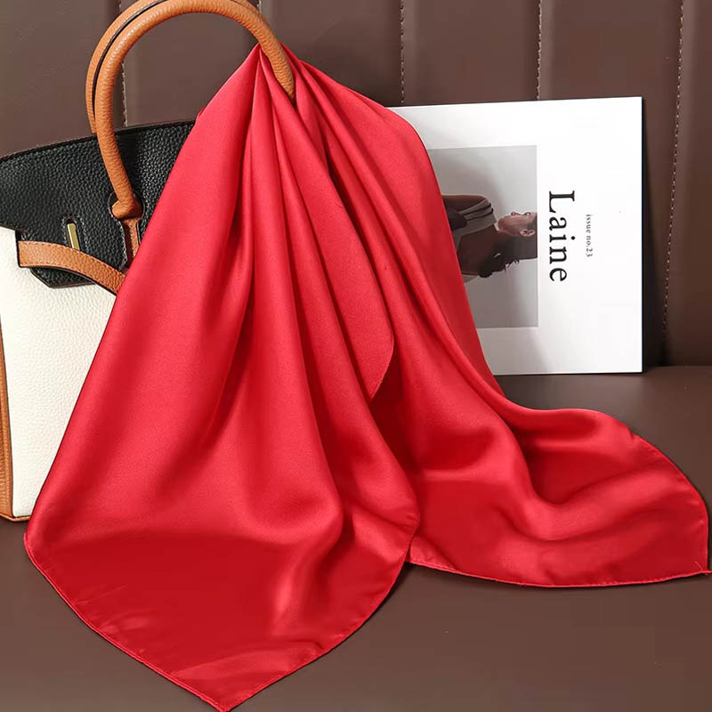 Luxury Bags China - 럭셔리 솔리드 컬러 실크 스카프 여성용