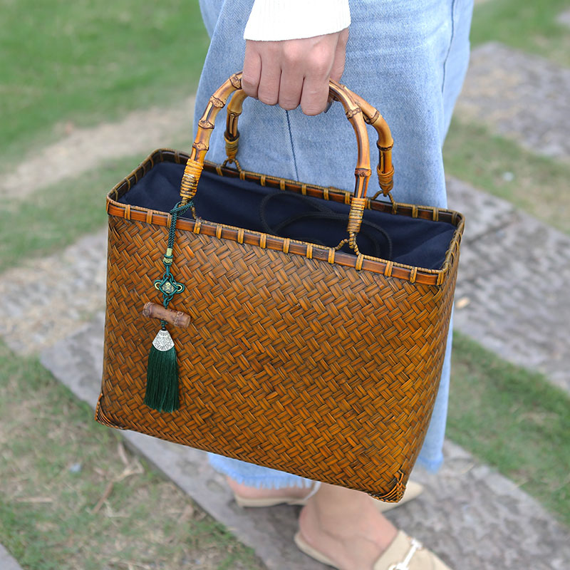 Luxury Bags England - 빈티지 핸드백 여성 밀짚 가방 손