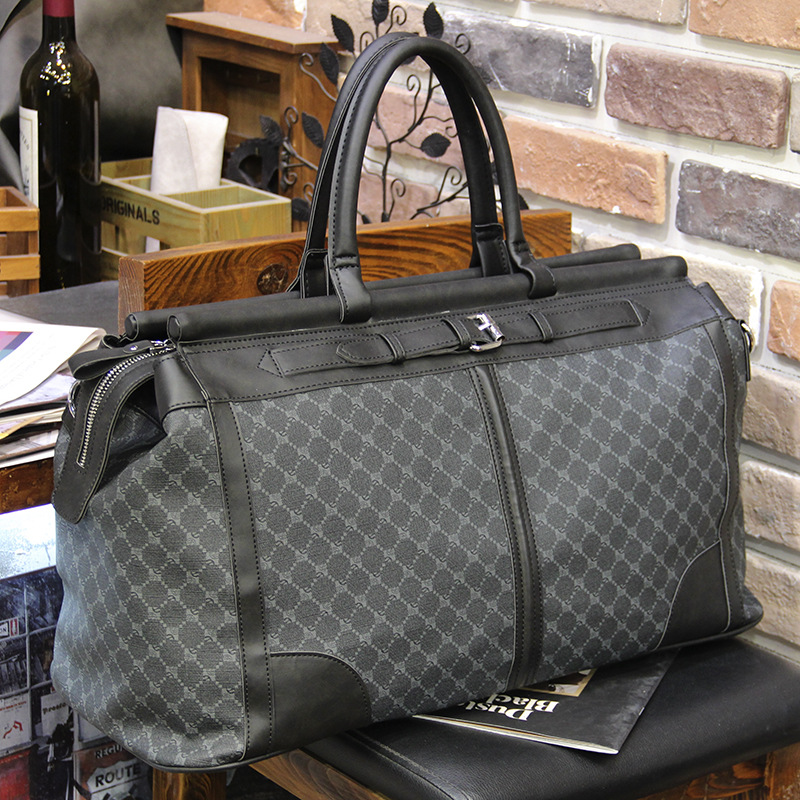 Luxury Tote Bags With Zipper - 패션 격자 무늬 여행 가방 남자