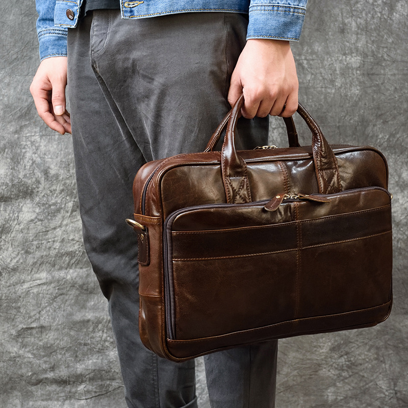 Luxury Bags For Laptop - 남성용 럭셔리 정품 가죽 핸드백, 여행
