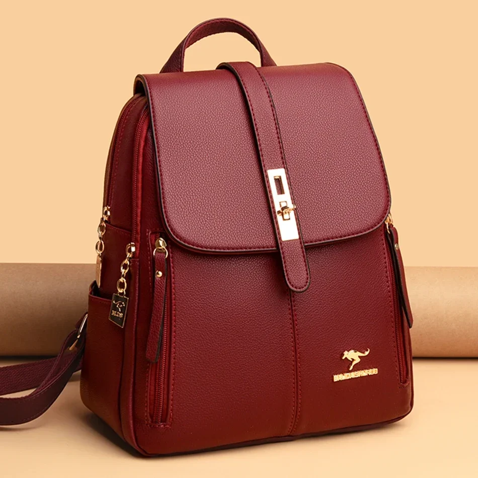 Luxury Bags Girls - 여성 가죽 대용량 배낭 여자를위한 고품질