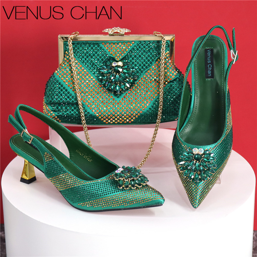 Luxury Bags And Shoes - 이탈리아 디자인 라인스톤 포인티드 토 신발