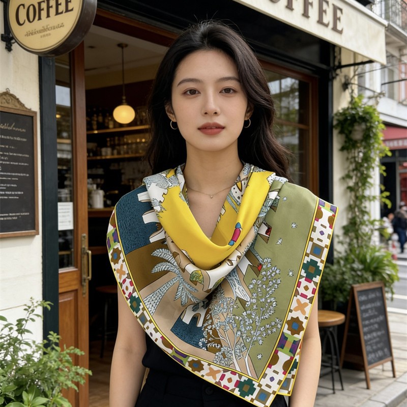 스퀘어 실크 스카프 90CM 럭셔리 디자이너 트윌 숄  - Luxury Bags And Accessories 리뷰 및 가격