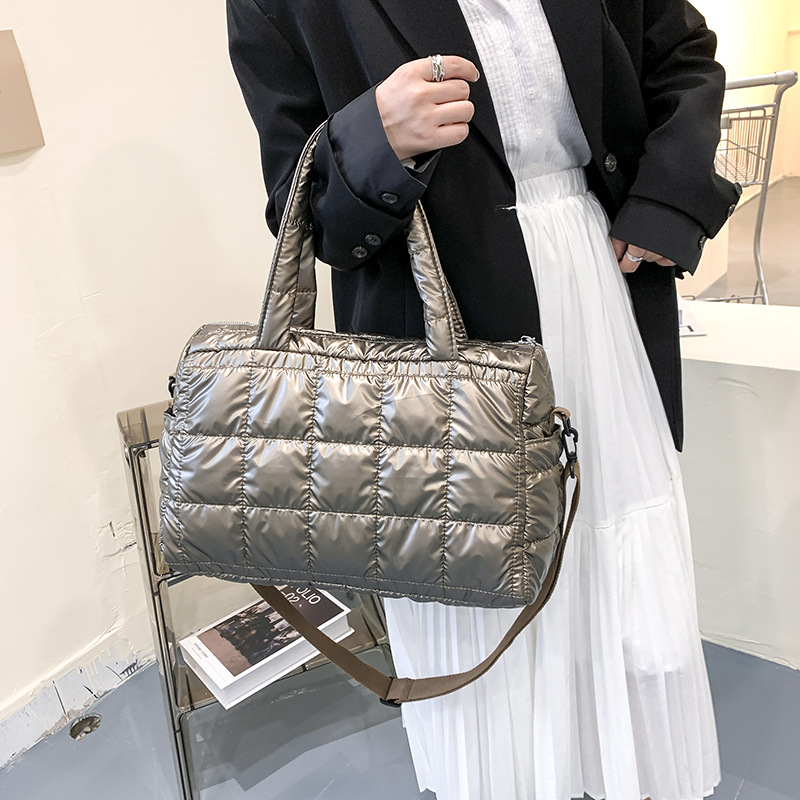 겨울 공간 코 튼 핸드백 토트 여성을위한 누비 이불 어 - Luxury Quilted Bags 리뷰 및 가격