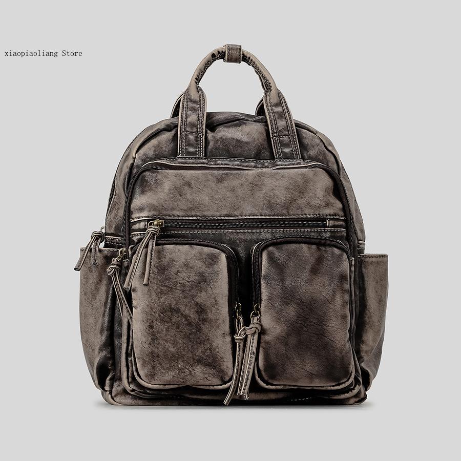 럭셔리 소프트 워시드 PU 가죽 백팩 트렌드 대학 가방 - Luxury Bags Girls 리뷰 및 가격