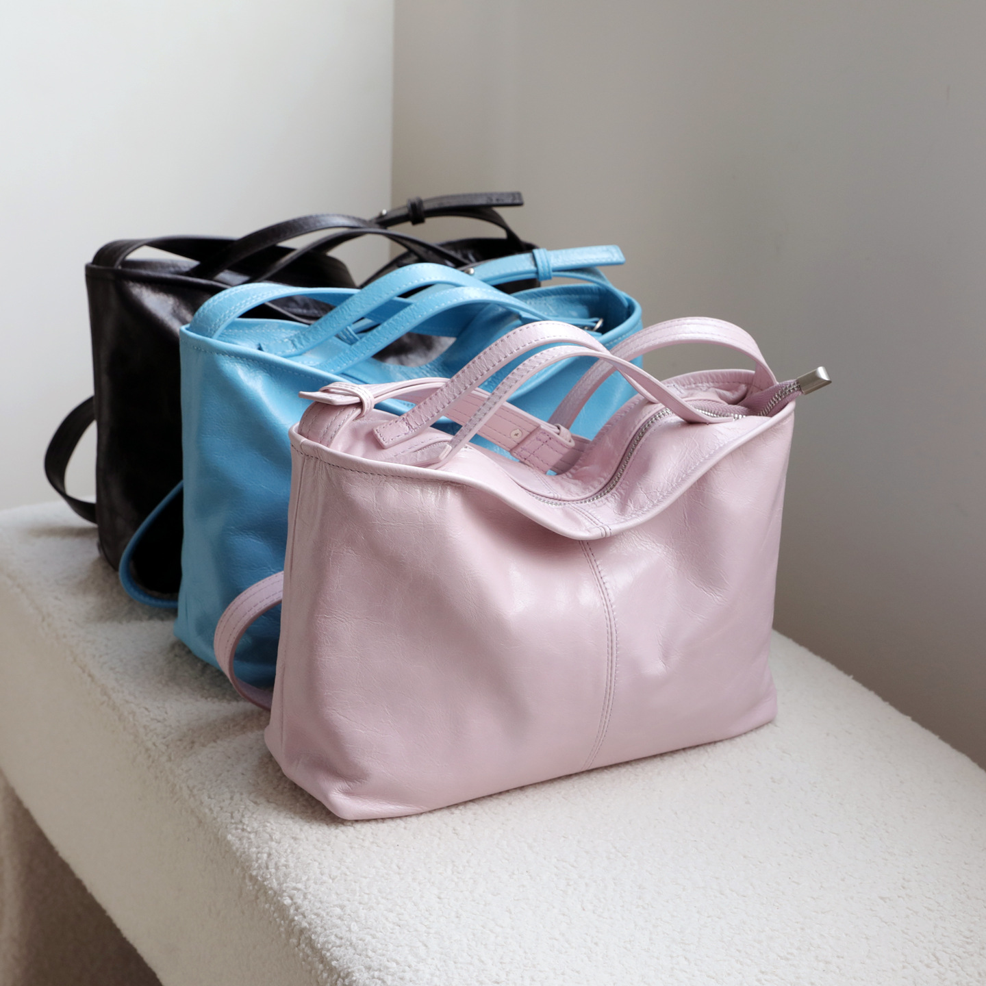 럭셔리 여성 숄더백 부드러운 가죽 대용량 사각형 패션  - Luxury Tote Bags With Zipper 리뷰 및 가격