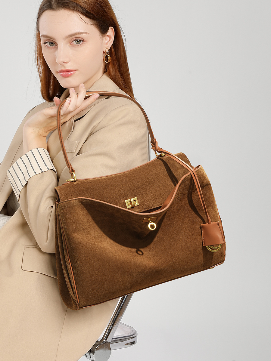 가을 겨울 여성 스웨이드 정품 가죽 가방 숄더 핸드백  - Luxury Tote Bags With Zipper 리뷰 및 가격