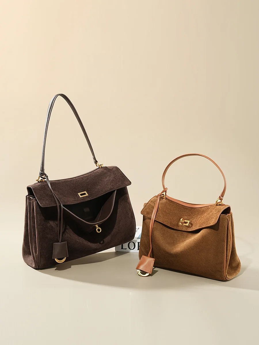 가을 겨울 여성 스웨이드 정품 가죽 가방 숄더 핸드백  - Luxury Tote Bags With Zipper 리뷰 및 가격