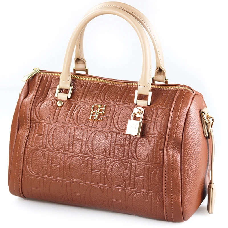 CH 여성 핸드백 럭셔리 엠보싱 로고 브라운 PU 가죽 - Luxury Bags In Sale 리뷰 및 가격