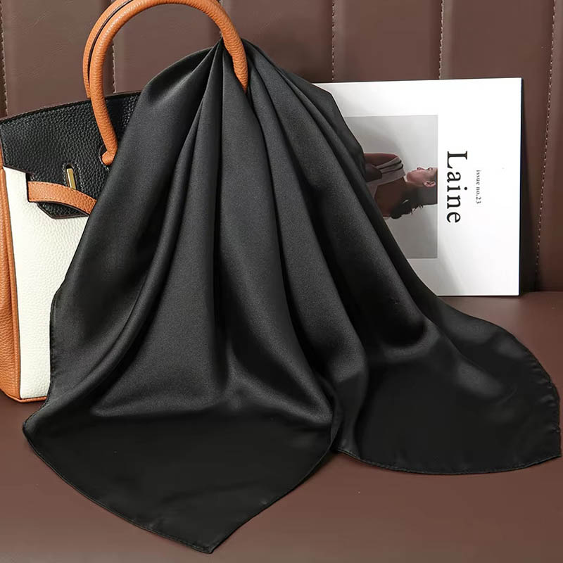 럭셔리 솔리드 컬러 실크 스카프 여성용 부드러운 새틴  - Luxury Bags China 리뷰 및 가격