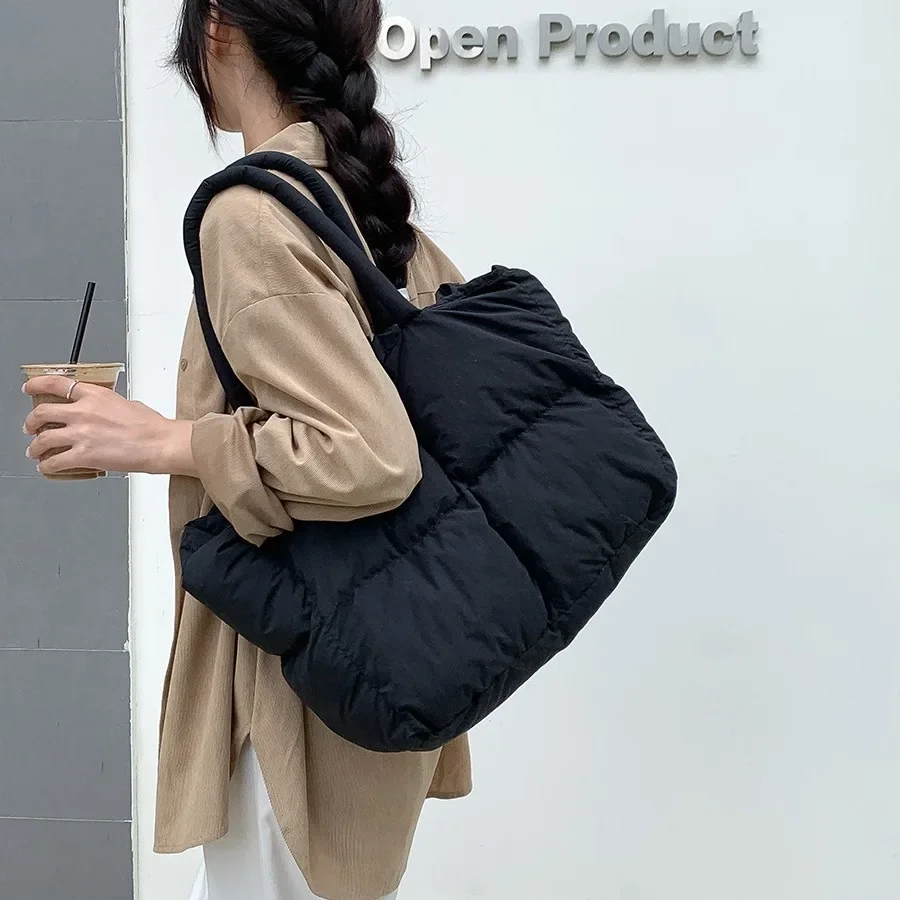 코튼 패딩 토트 대형 퀼트 여성 숄더 백 푹신한 공간  - Luxury Quilted Bags 리뷰 및 가격