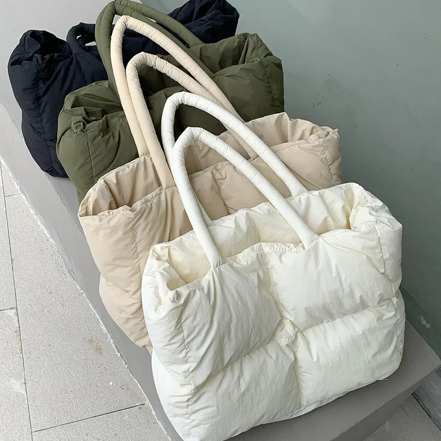 코튼 패딩 토트 대형 퀼트 여성 숄더 백 푹신한 공간  - Luxury Quilted Bags 리뷰 및 가격