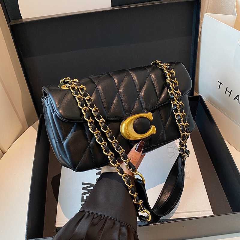 여성 퀼트 가죽 숄더백 명품 C 로고 골드 체인 크로스 - Luxury Quilted Bags 리뷰 및 가격