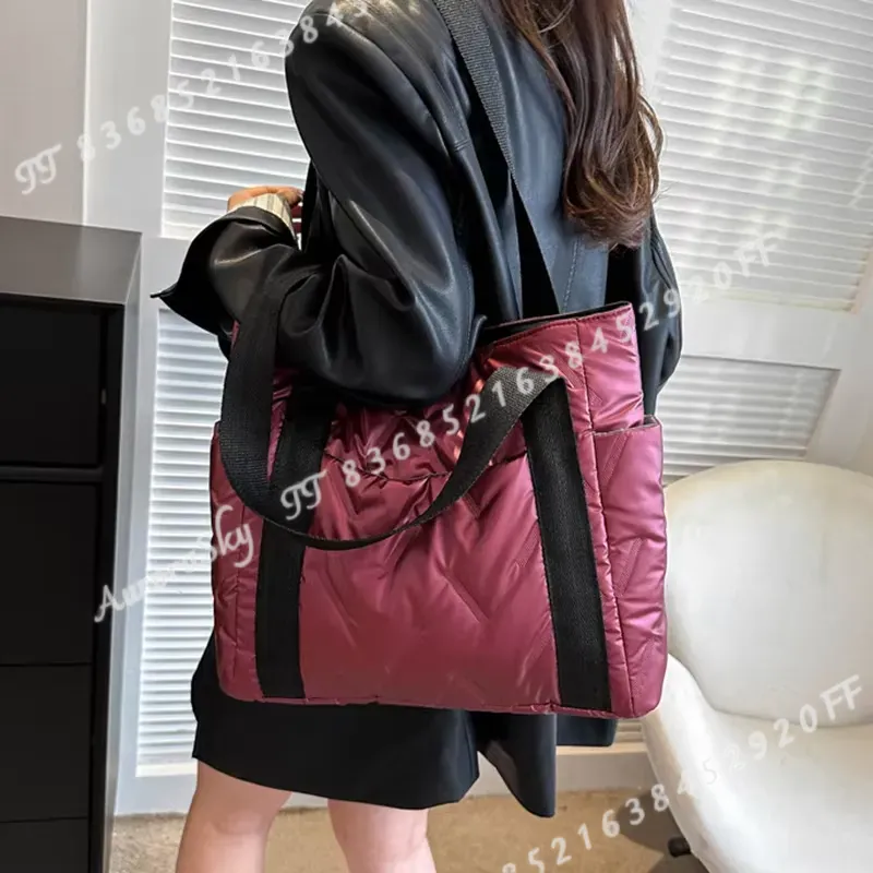 새로운 패션 여성용 소프트 퀼팅 스페이스 코튼 숄더백  - Luxury Quilted Bags 리뷰 및 가격
