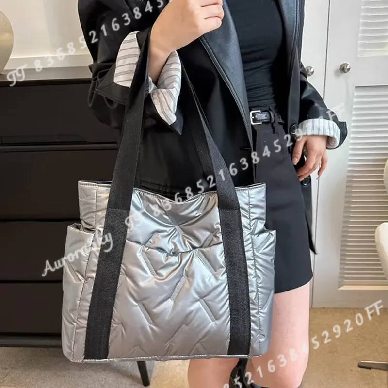 새로운 패션 여성용 소프트 퀼팅 스페이스 코튼 숄더백  - Luxury Quilted Bags 리뷰 및 가격