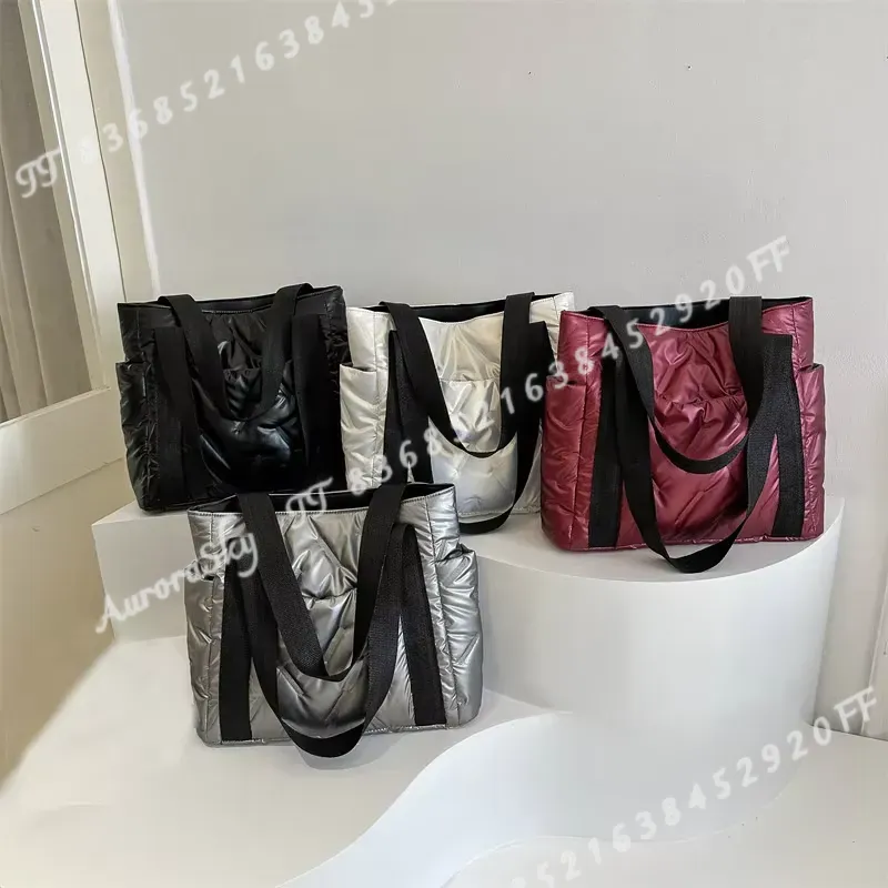 새로운 패션 여성용 소프트 퀼팅 스페이스 코튼 숄더백  - Luxury Quilted Bags 리뷰 및 가격