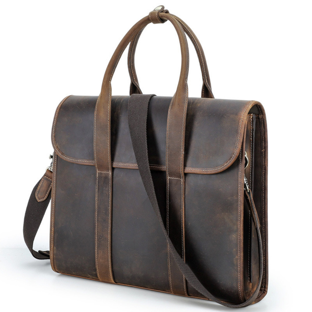 2025 블랙 크레이지 호스 남성용 14인치 노트북 적 - Luxury Bags For Laptop 리뷰 및 가격
