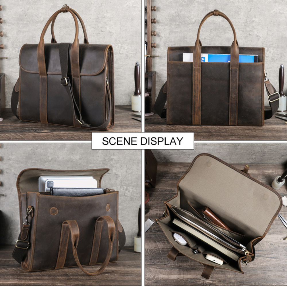2025 블랙 크레이지 호스 남성용 14인치 노트북 적 - Luxury Bags For Laptop 리뷰 및 가격