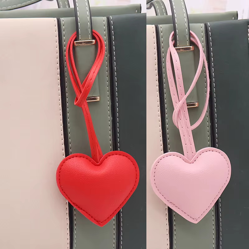 핑크 레드 PU 인조 가죽 하트 키체인 귀여운 펜던트  - Luxury Bags Girls 리뷰 및 가격