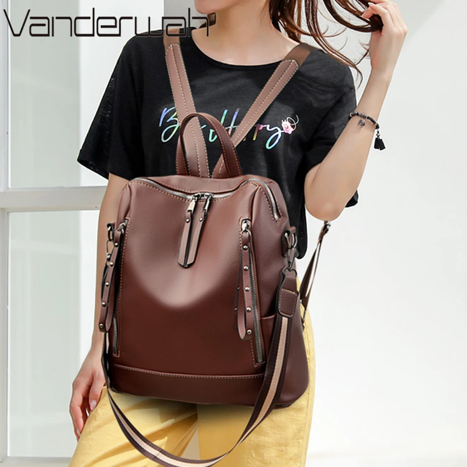브랜드 럭셔리 배낭 부드러운 가죽 방수 배낭, 프레피  - Luxury Tote Bags With Zipper 리뷰 및 가격