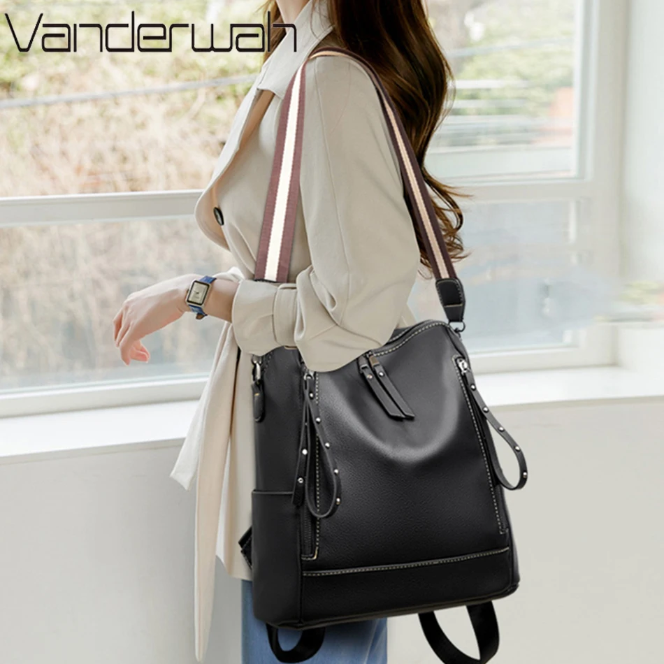 브랜드 럭셔리 배낭 부드러운 가죽 방수 배낭, 프레피  - Luxury Tote Bags With Zipper 리뷰 및 가격