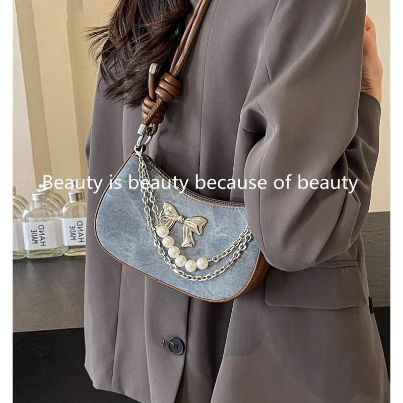고품질 인기 도매 니치 디자인 진주 리본 가벼운 숄더백 - Luxury Bags Sell 리뷰 및 가격