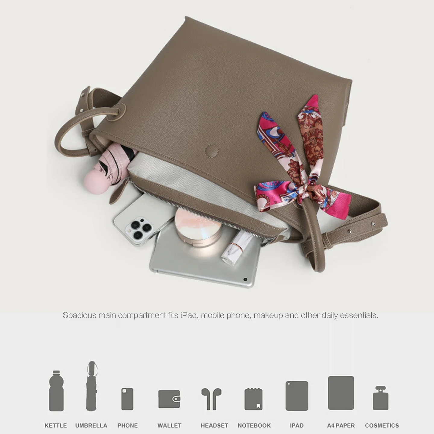 라이트 럭셔리 고급 여성용 토트백 PU 가죽 솔리드 컬 - Luxury Bags China 리뷰 및 가격