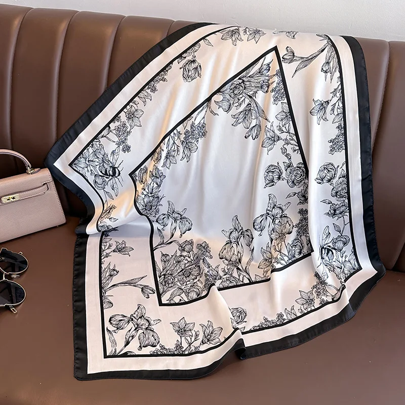 여성용 플라워 프린트 실크 스퀘어 스카프, 럭셔리 풀라 - Luxury Bags China 리뷰 및 가격