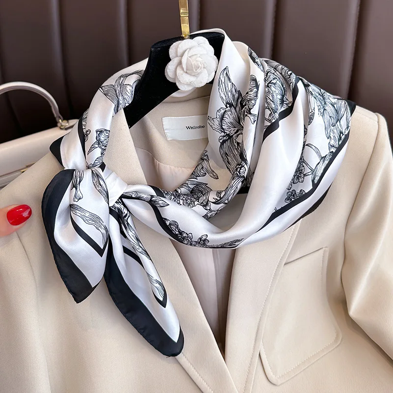 여성용 플라워 프린트 실크 스퀘어 스카프, 럭셔리 풀라 - Luxury Bags China 리뷰 및 가격