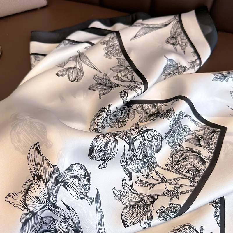 여성용 플라워 프린트 실크 스퀘어 스카프, 럭셔리 풀라 - Luxury Bags China 리뷰 및 가격