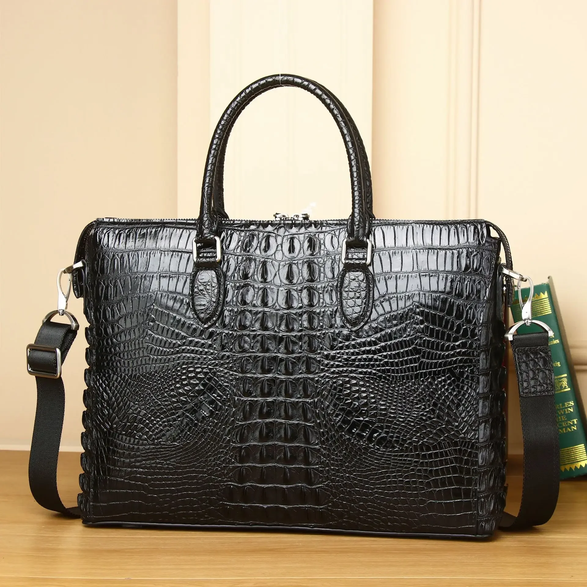 악어 노트북 가방, 암소 정품 가죽, 럭셔리 브랜드,  - Luxury Bags For Laptop 리뷰 및 가격