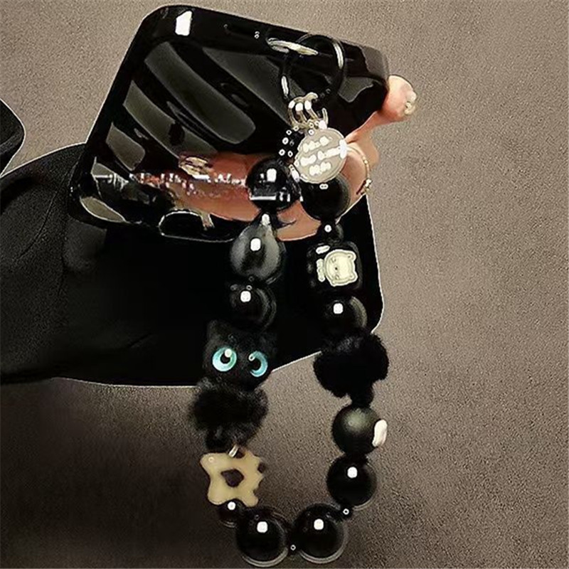 세련된 모바일 액세서리 고급 블랙 푹신한 고양이 폰 스 - Luxury Bags And Accessories 리뷰 및 가격
