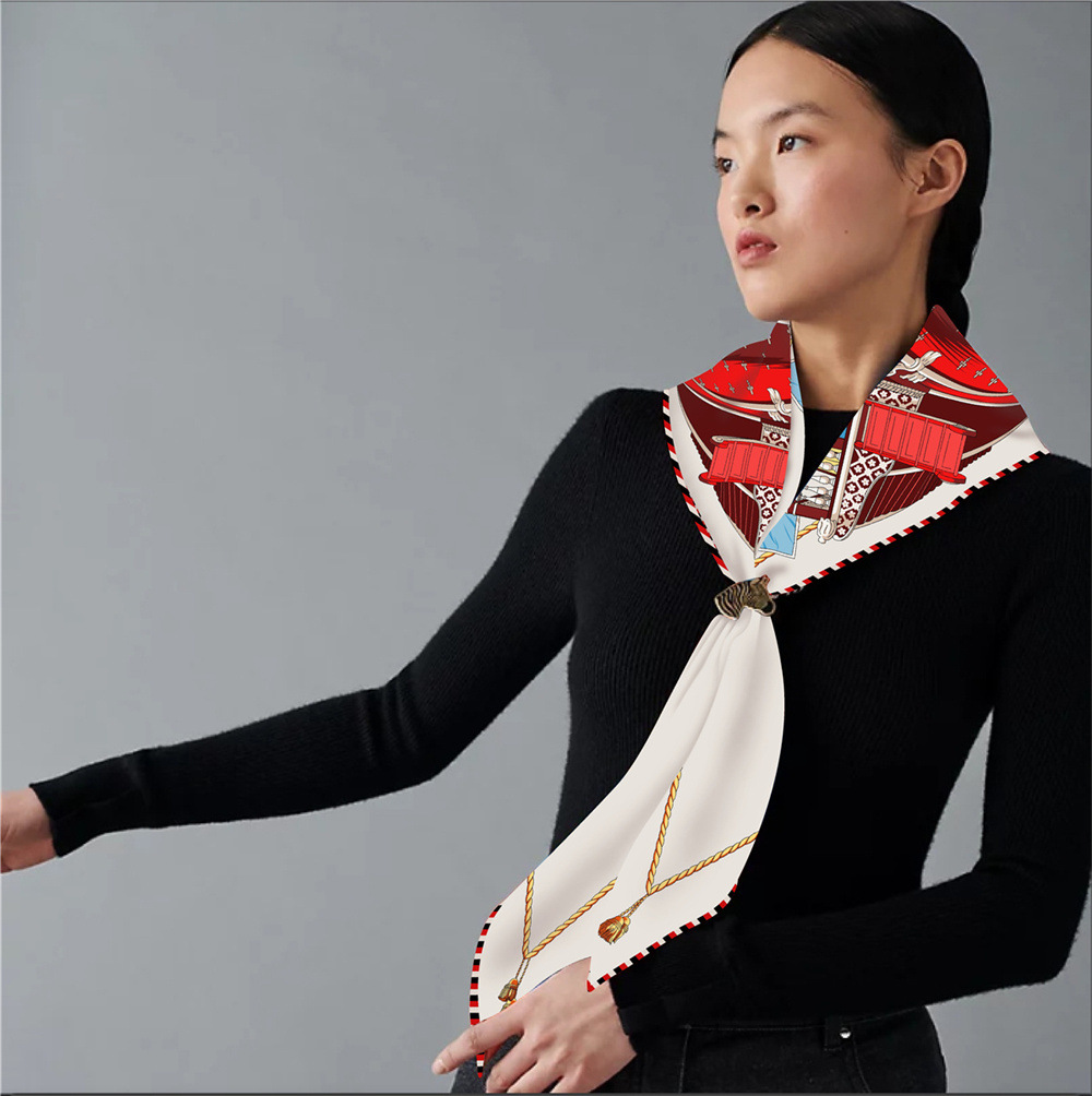 삼각형 모양 실크 능 직물 스카프 대형 스카프 럭셔리  - Luxury Bags La 리뷰 및 가격