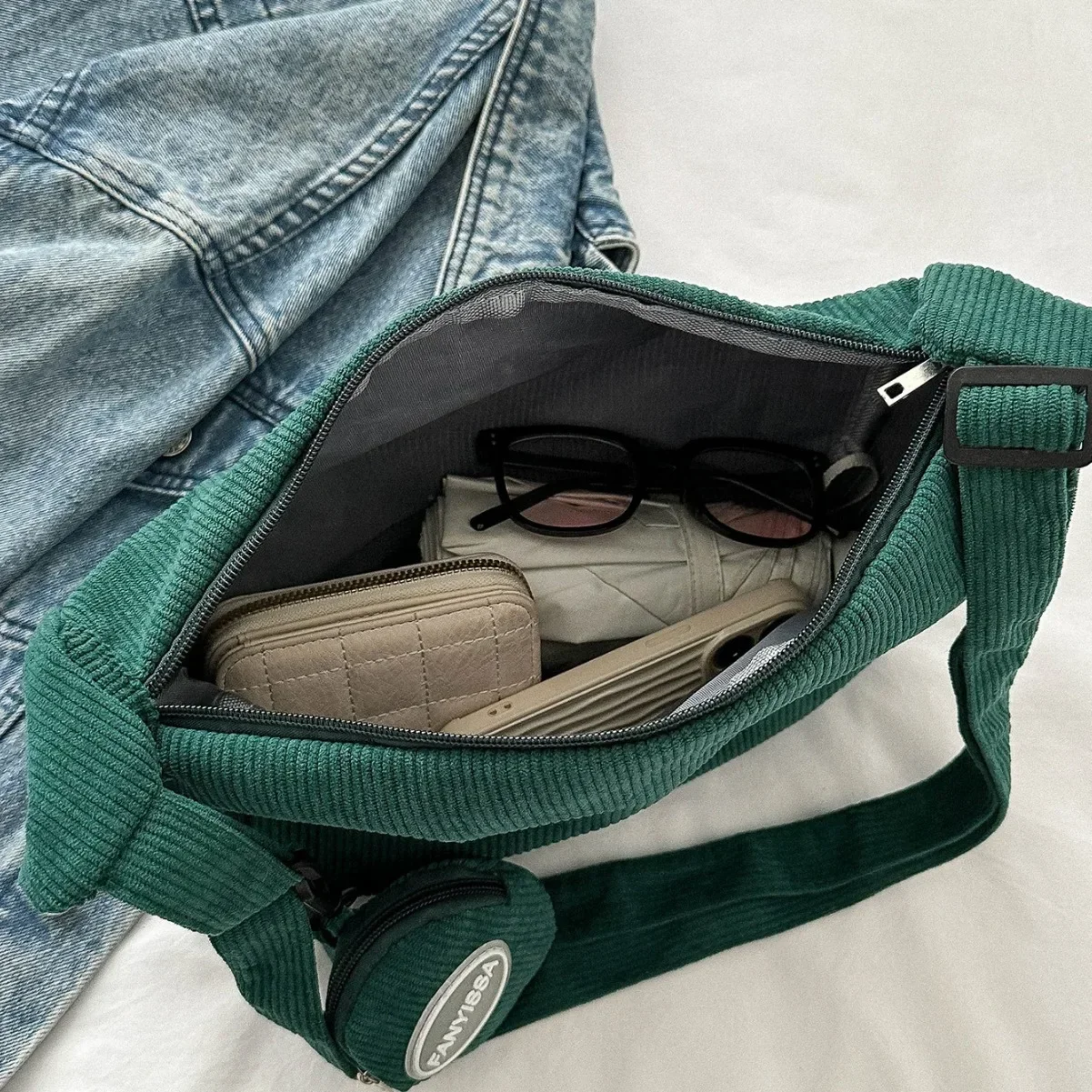 여성을위한 패션 빈티지 코듀로이 크로스 바디 가방 캐주 - Accordion Wallet Zip 리뷰 및 가격