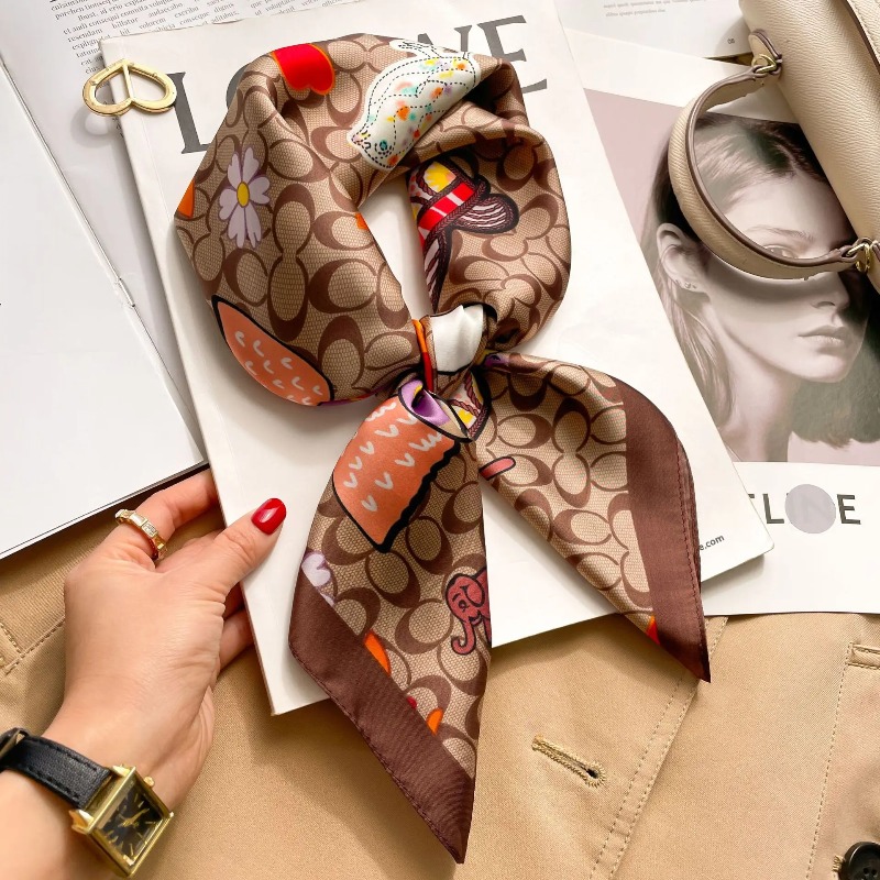 여성 고급 실크 새틴 스퀘어 스카프 우아한 꽃무늬 프린 - Luxury Bags China 리뷰 및 가격